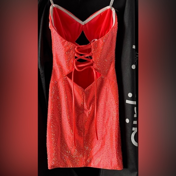 strapless open back dress Vietta Sequin Cami Micro Mini Dress